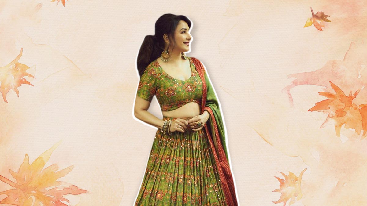 madhuri dixit outfit for mehndi