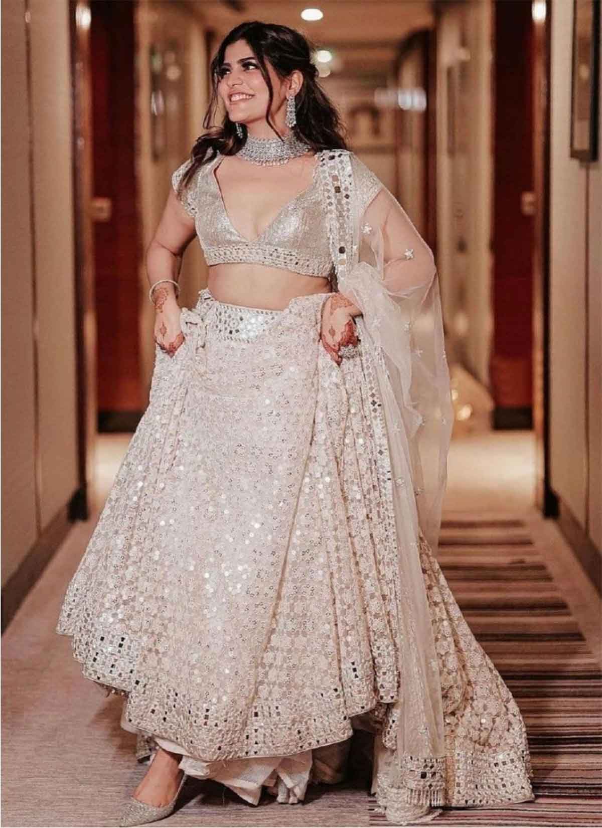 mirror Work lehenga