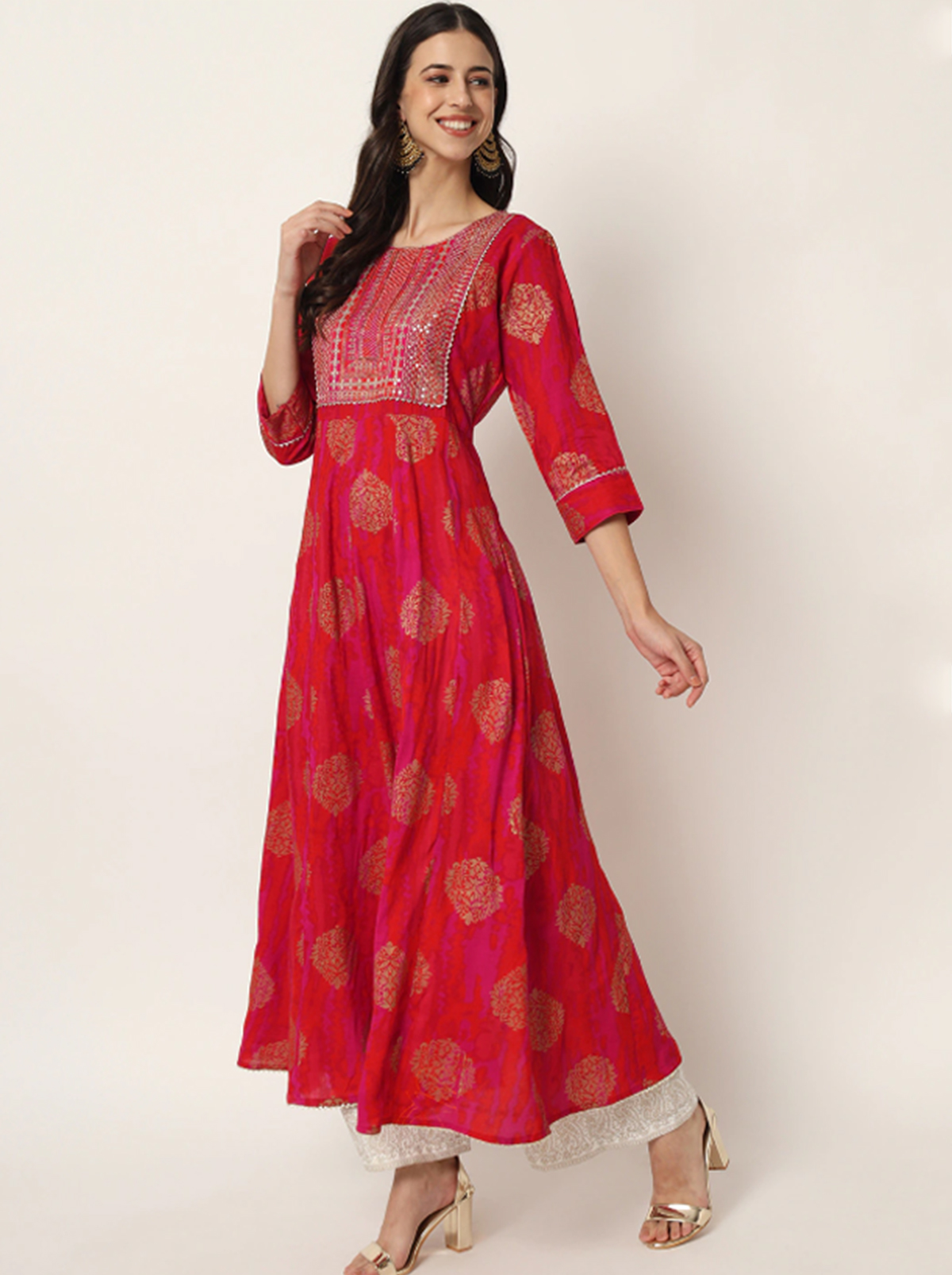 GULMOHAR JAIPUR Women Navy Blue Empire Kurti with Trousers Price in India,  Full Specifications & Offers | DTashion.com
