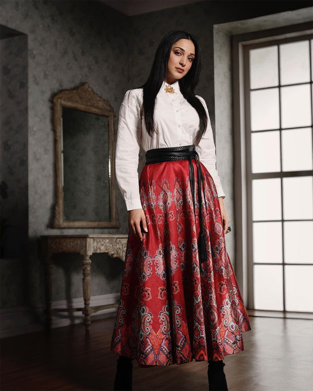 indo western shirt and skirt