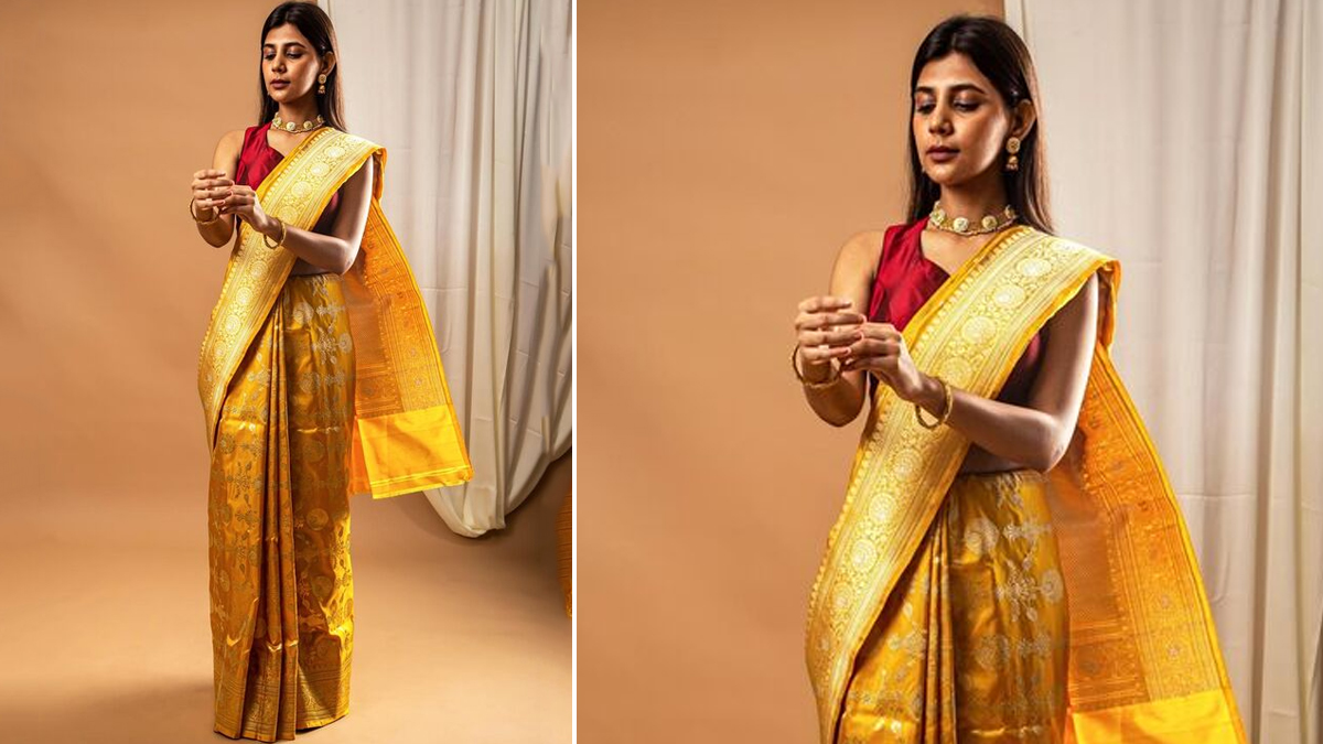 yellow silk saree for ladies