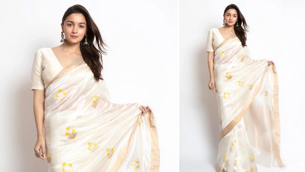 Alia white saree look