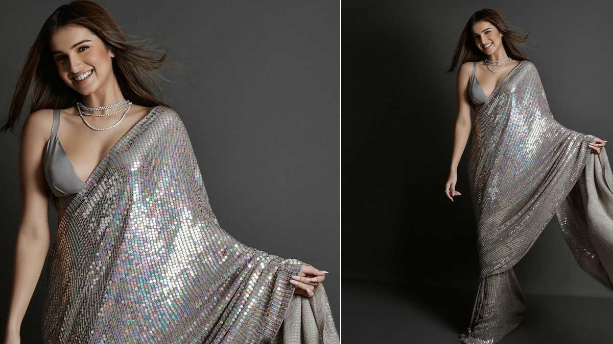 Brown Nude Color Makeup With Silver Color Outfit