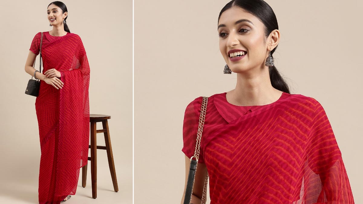 Chiffon Leheriya Saree