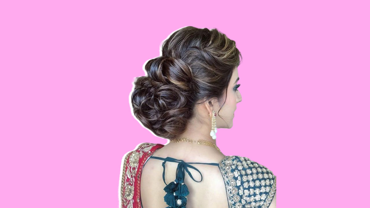 Young beautiful bride with an elegant high hairdo. Wedding hairstyle with  the accessory in her hair Stock Photo | Adobe Stock