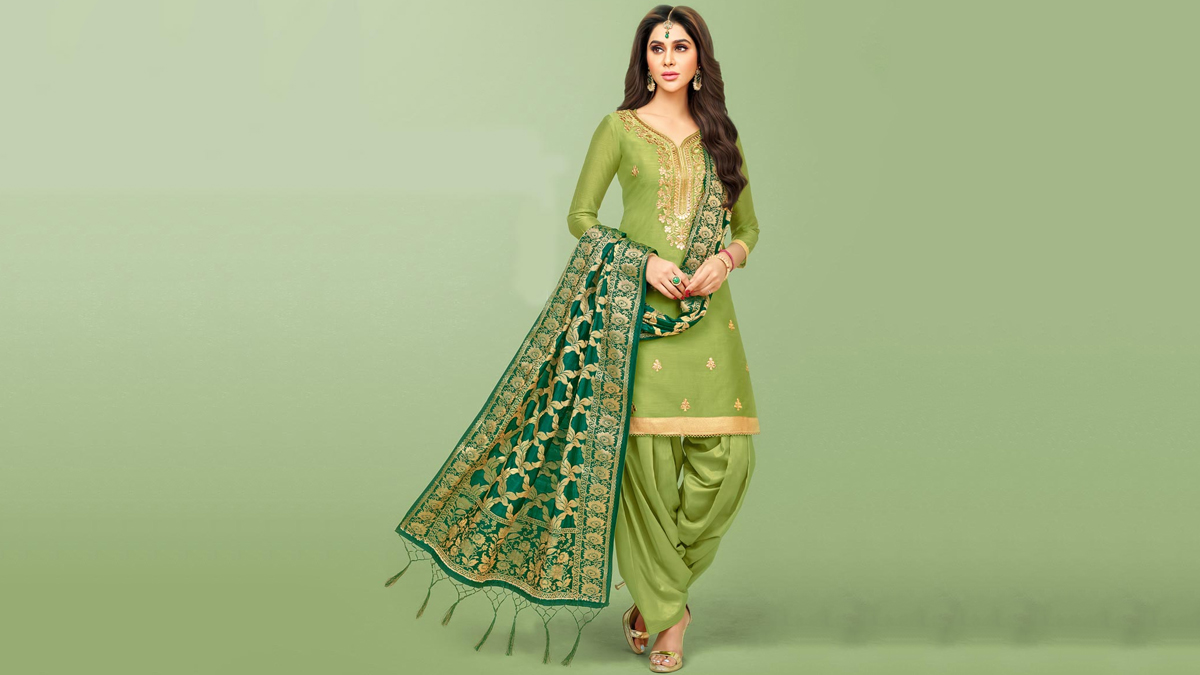 Heavy Dupatta Design With Patiyala Salwar