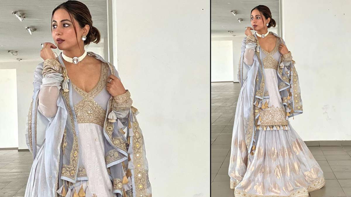 Hina Khan In Kurti With Lehenga Skirt