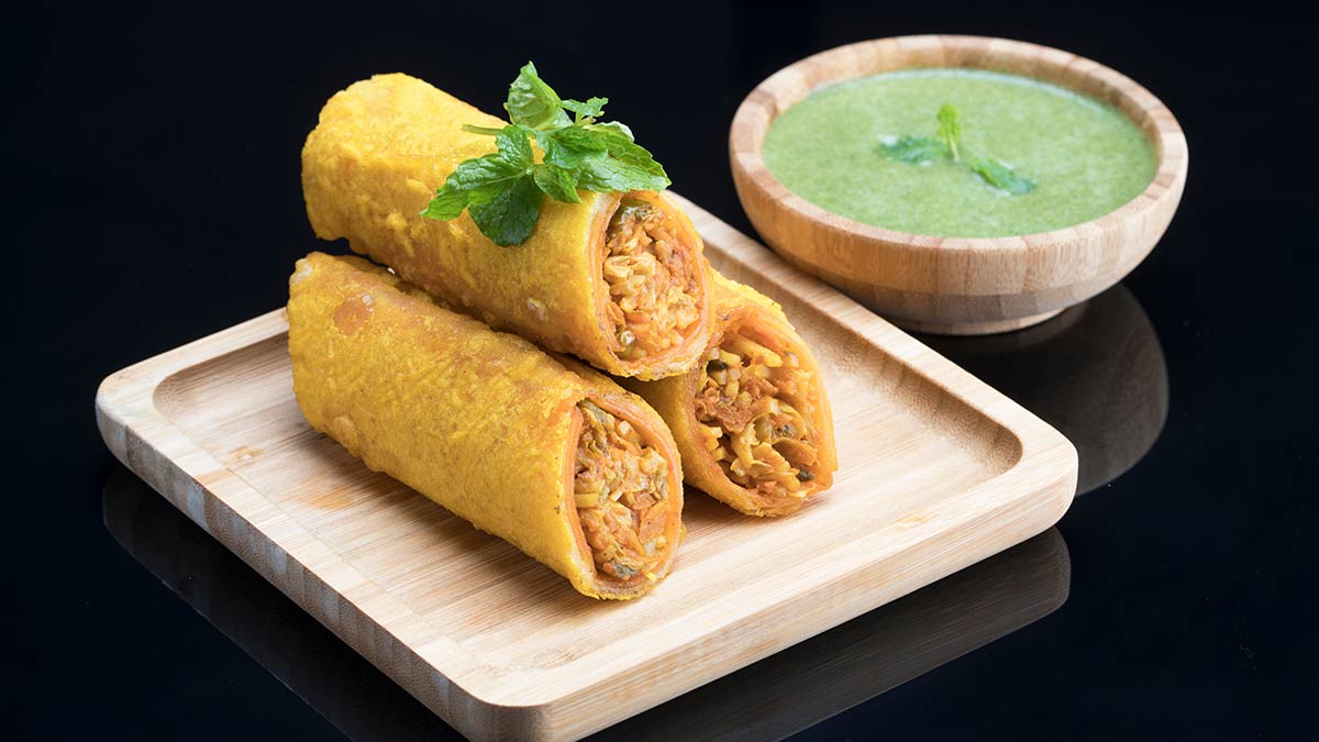 Spring rolls with paneer
