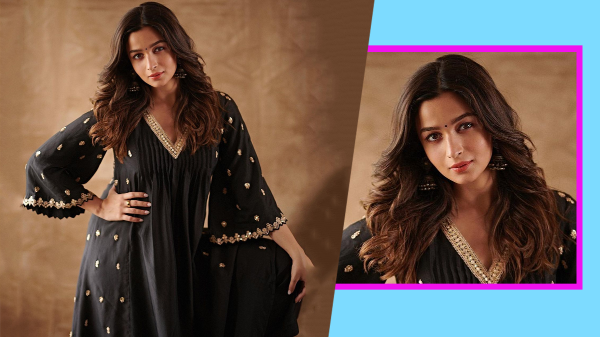 ब्लैक कुर्ती में आलिया भट्ट black kurti