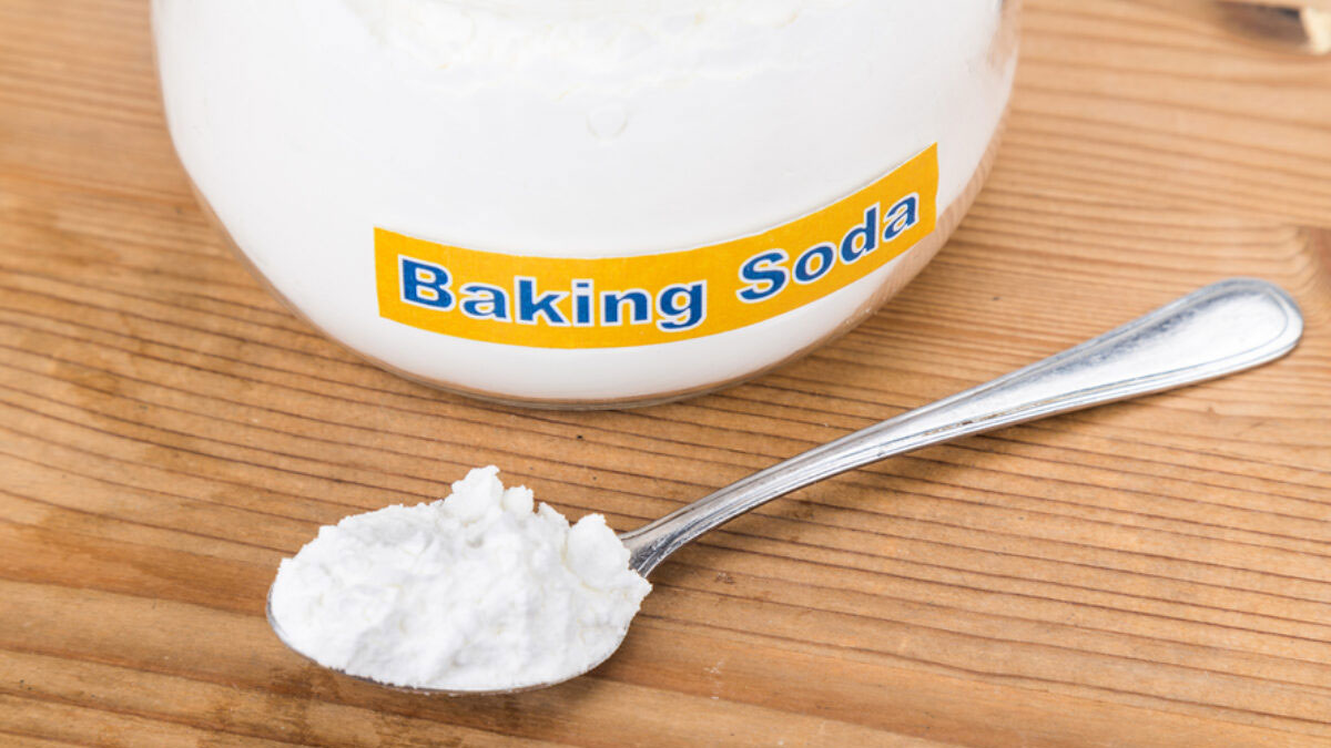 clean wooden temple with baking soda