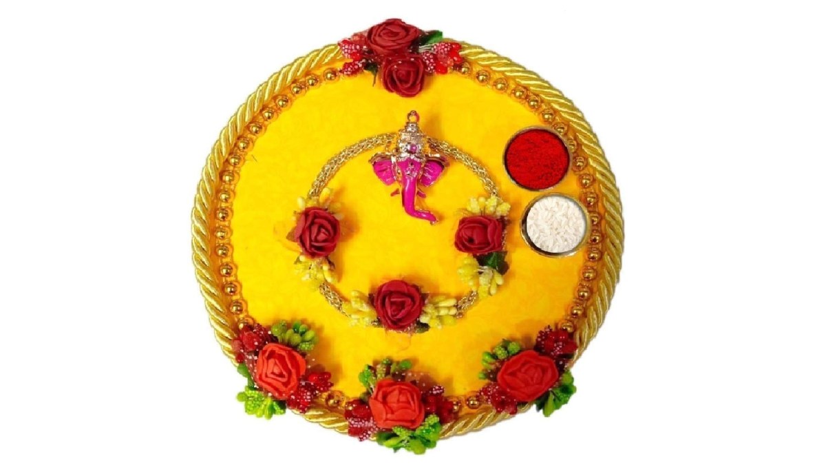 diwali  puja thali decoration