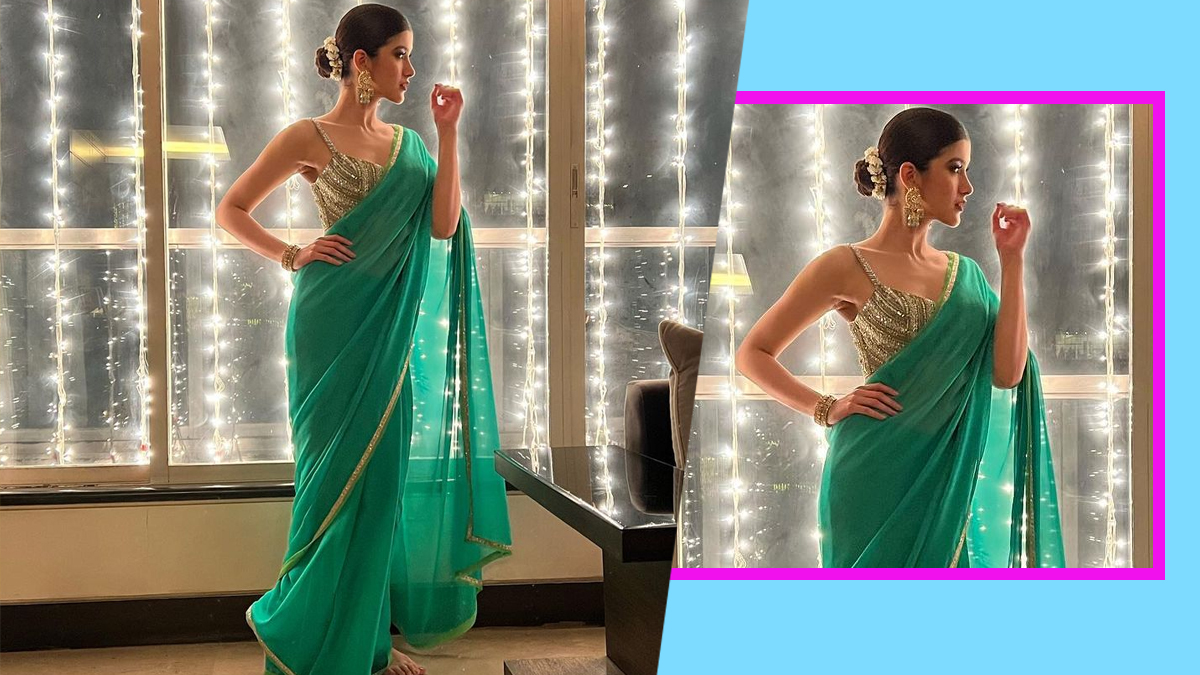 green navratri outfit