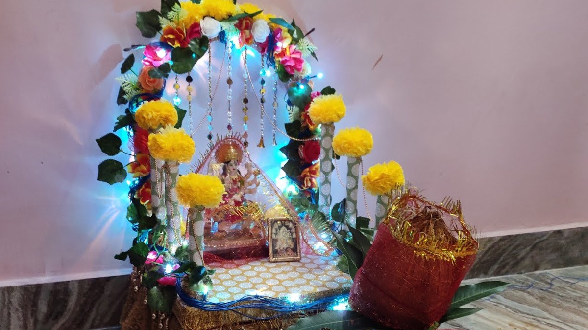 how to decorate mata ki chowki for navratri