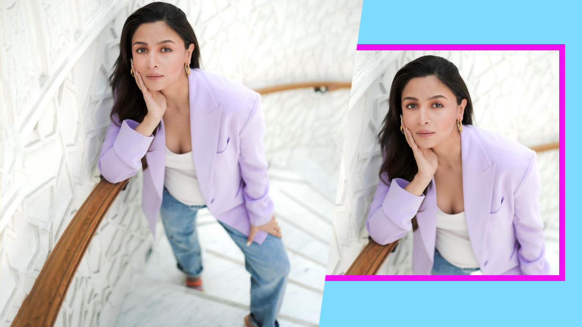 लैवेंडर ब्लेजर में आलिया भट्ट lavender dress