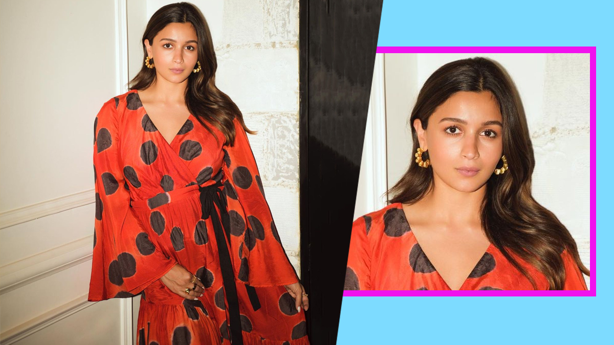 ऑरेंज ड्रेस में आलिया orange dress