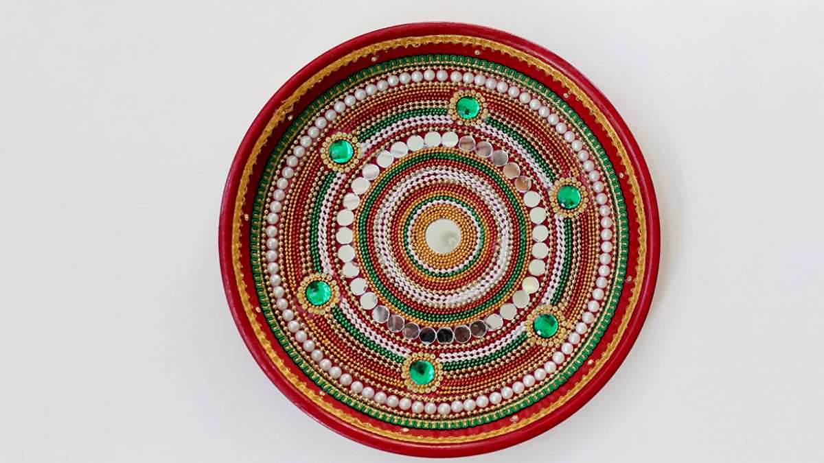 puja thali decoration for diwali