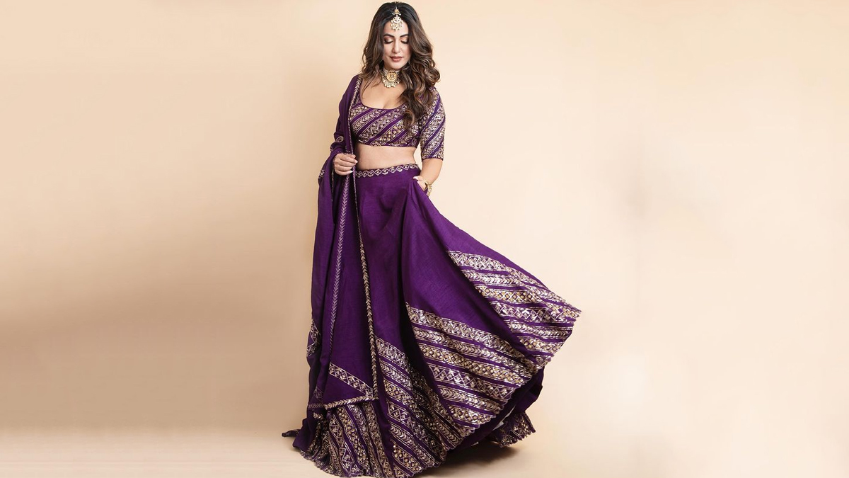 purple navratri outfit