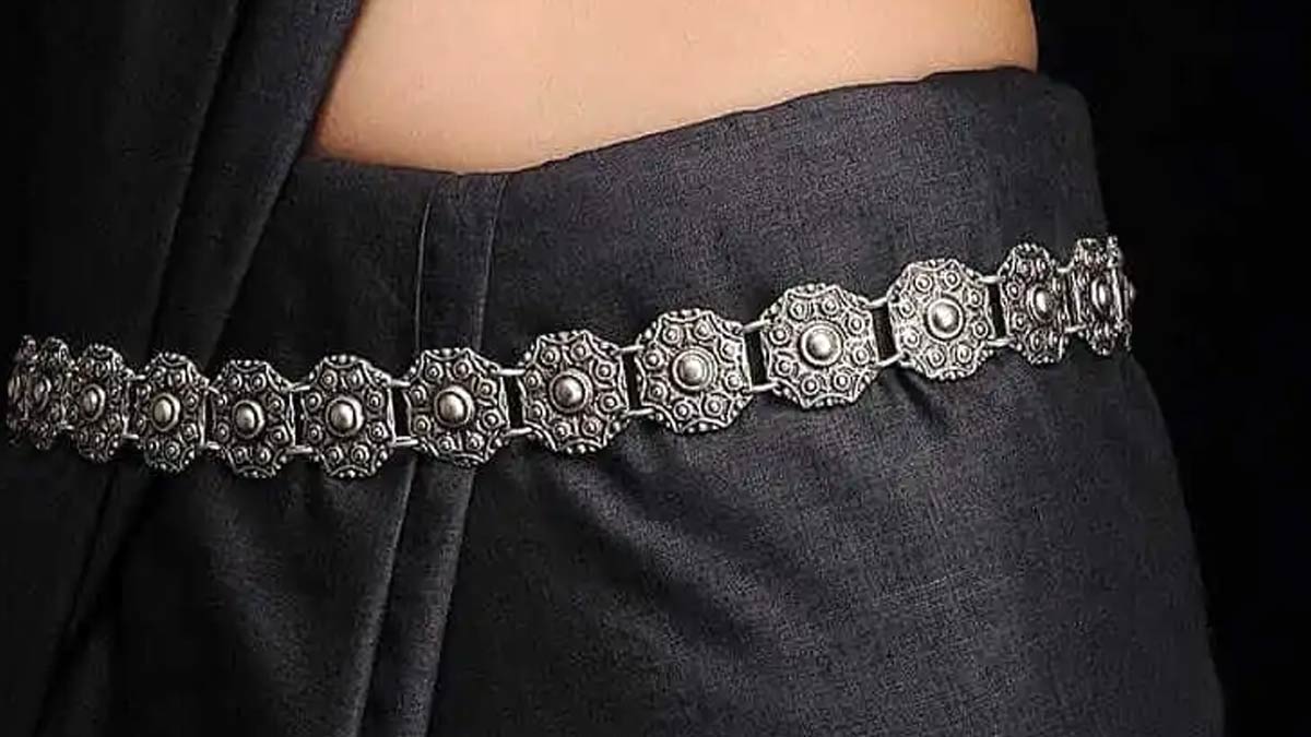 silver oxidized kamarband design