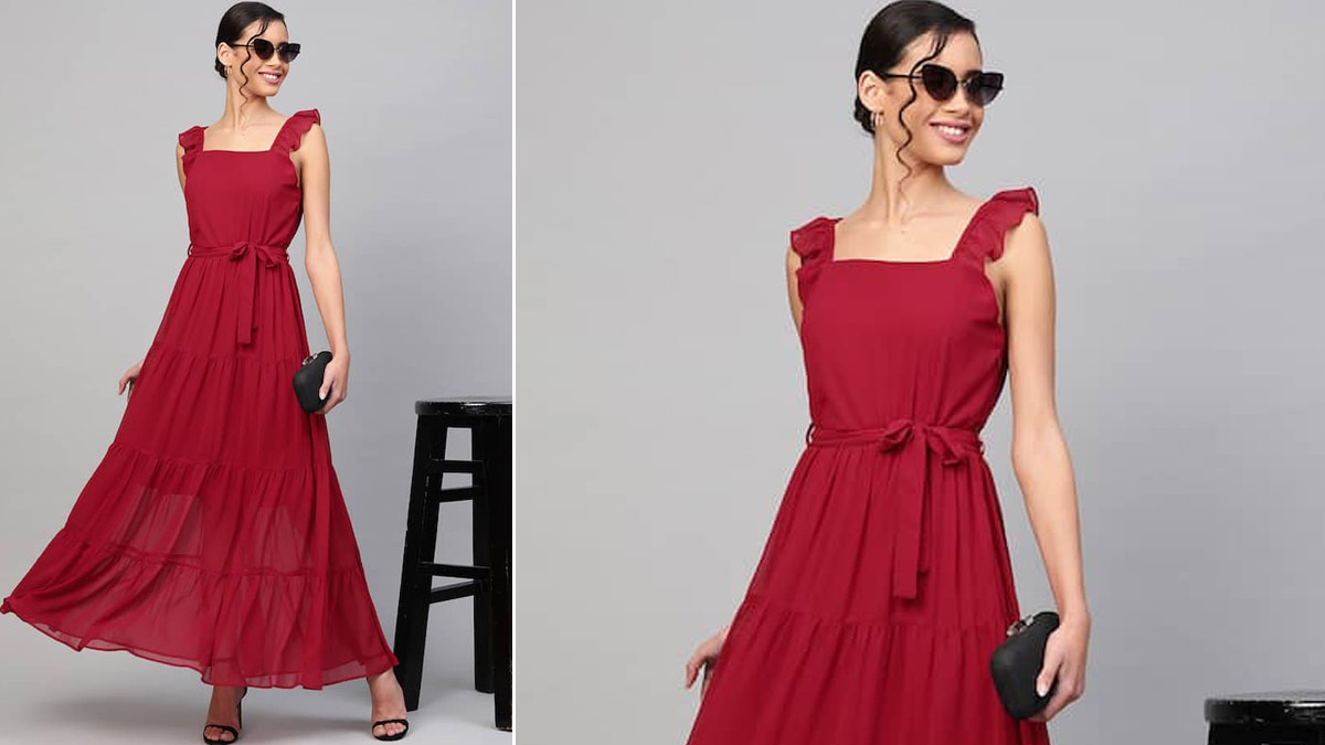 सिंपल मैक्सी ड्रेस simple maxi dress design
