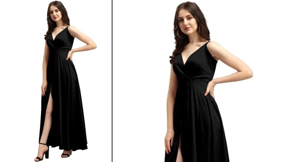 स्लिट कट मैक्सी ड्रेस slit cut maxi dress