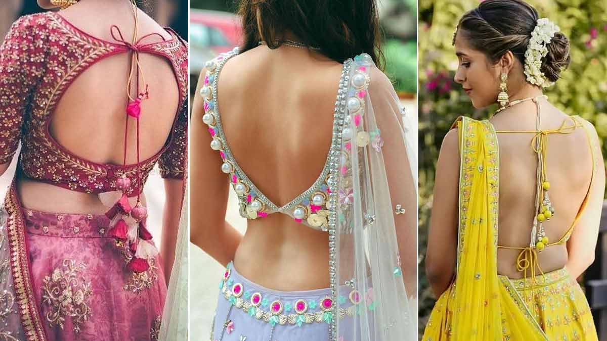 45+ Unique Blouse Back Designs Spotted on Real Brides | Indian bridal  outfits, Indian wedding outfits, Indian outfits lehenga