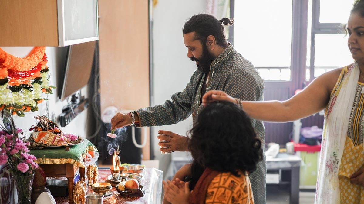 temple cleaning at night
