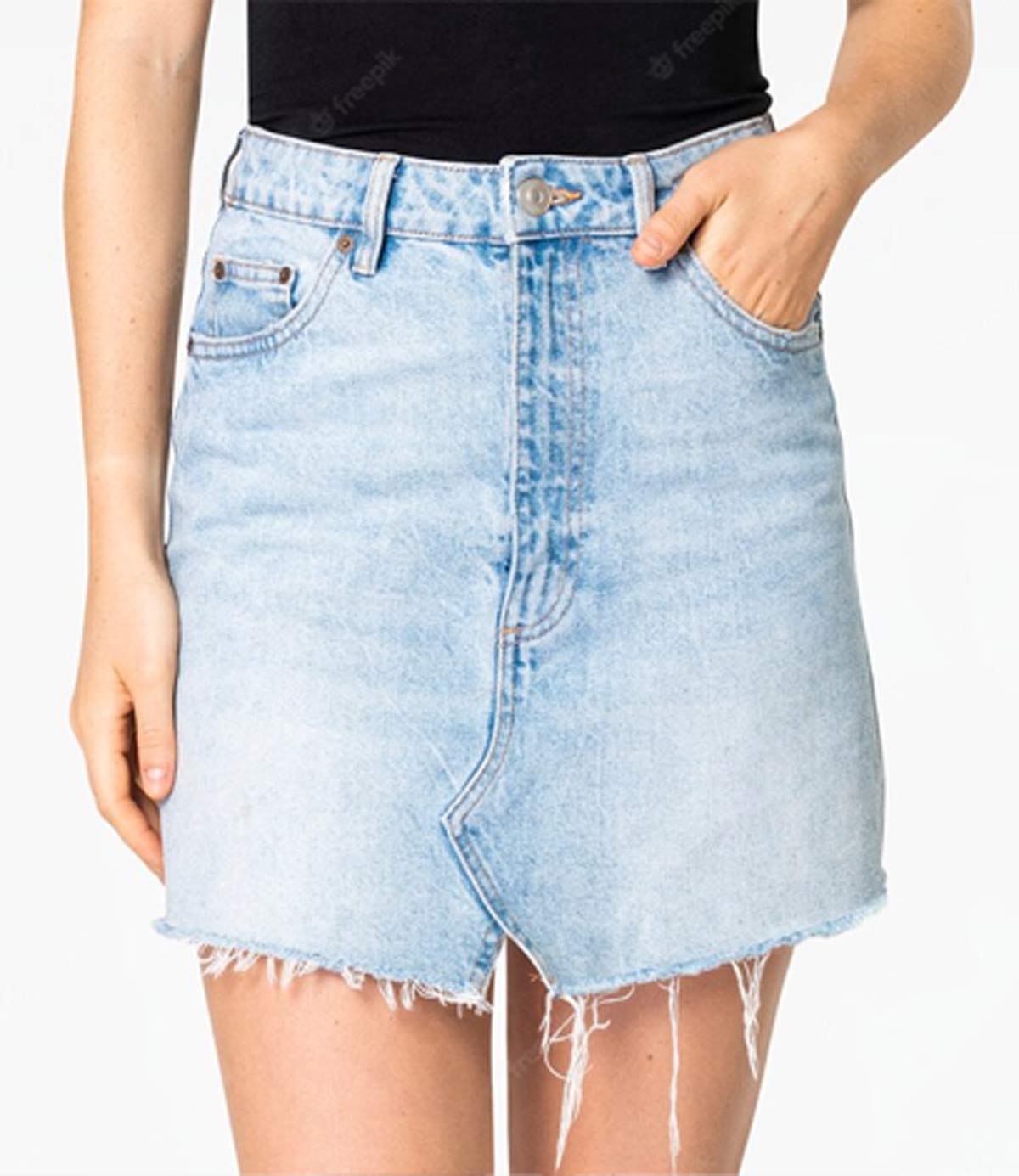 Jeans with mini skirt