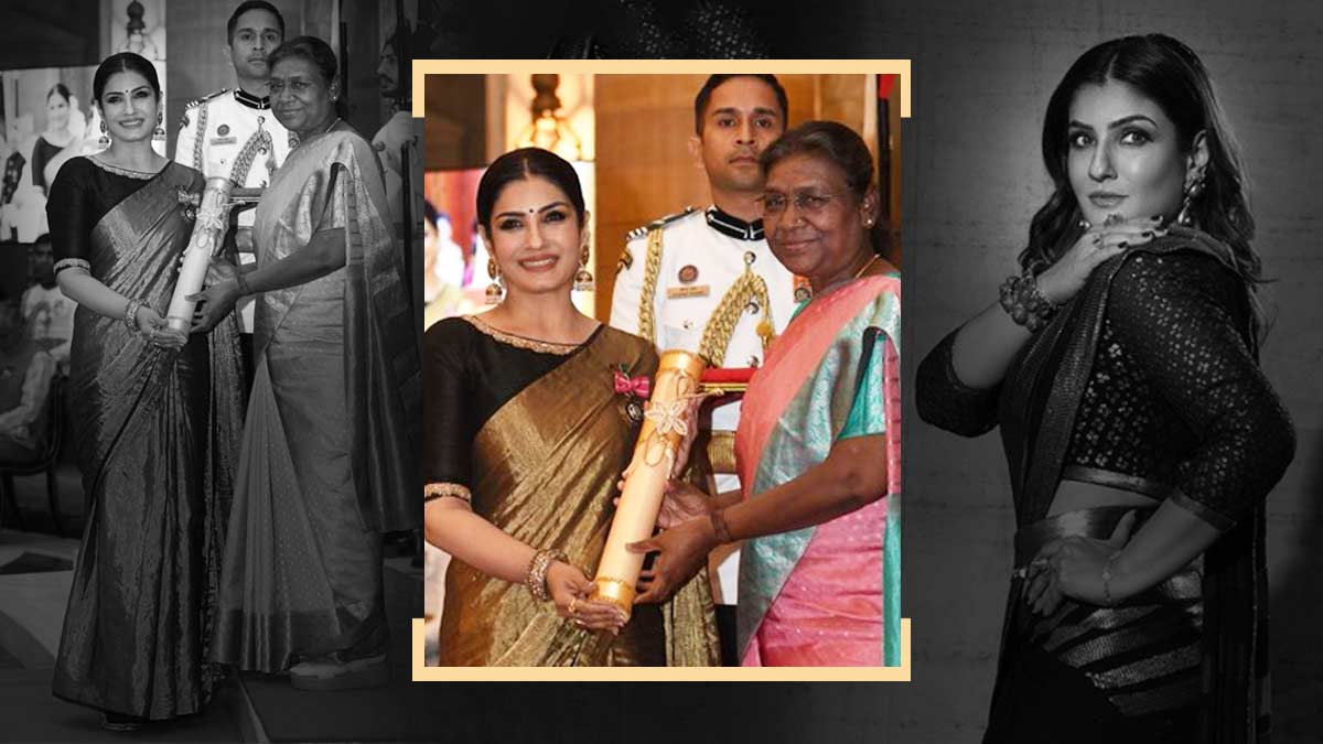 Padma Awards: राष्ट्रपति द्रौपदी मुर्मू ने किया रवीना टंडन को पद्म श्री अवॉर्ड से सम्मानित 