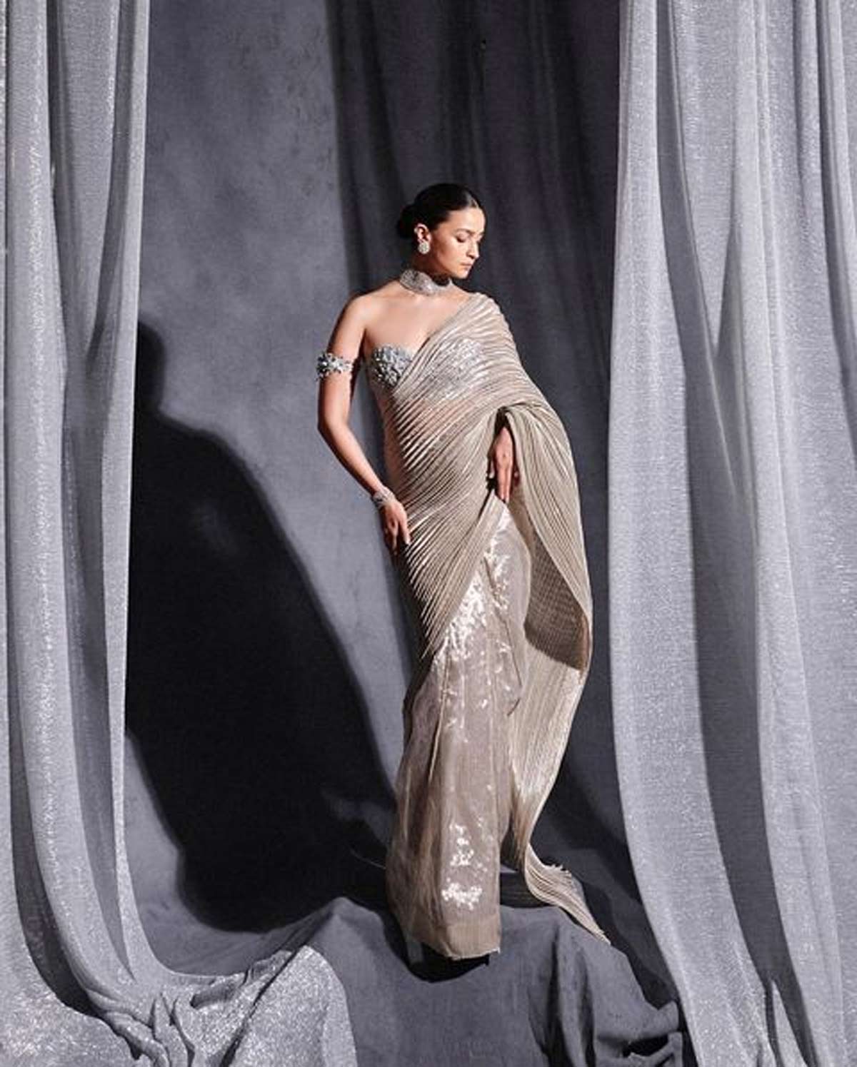 offwhite saree