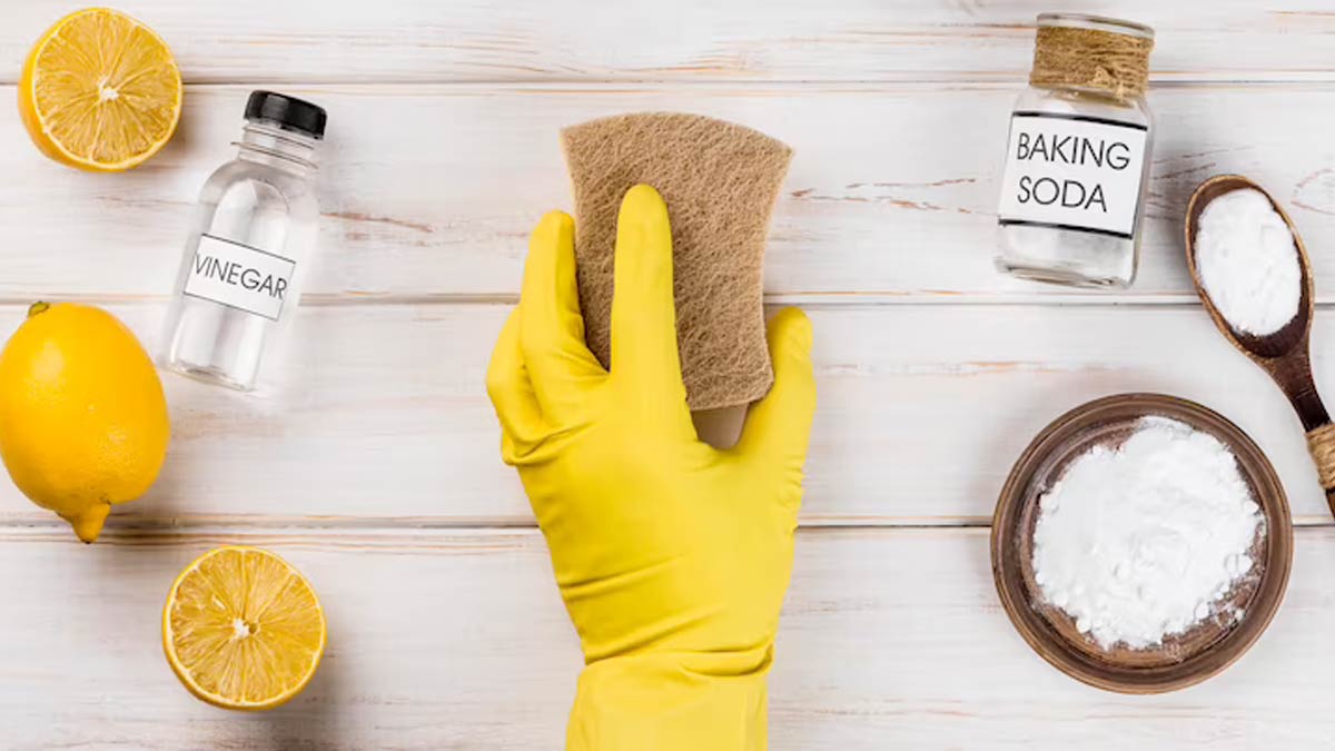 6 Ways To Clean The Kitchen Cabinets With Ingredients Available At Home   Vinegar Baking Soda Clean Kitchen Wood Cabinets 