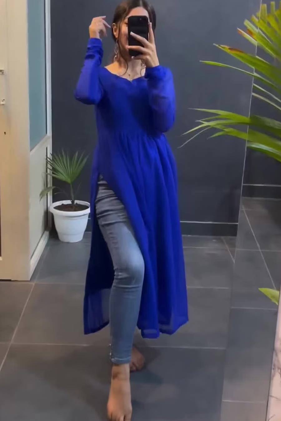 Flared Kurta With Side Slit