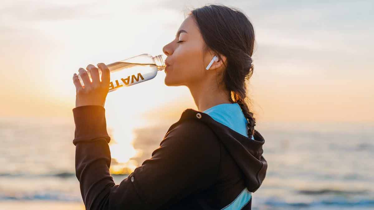 drink water after running