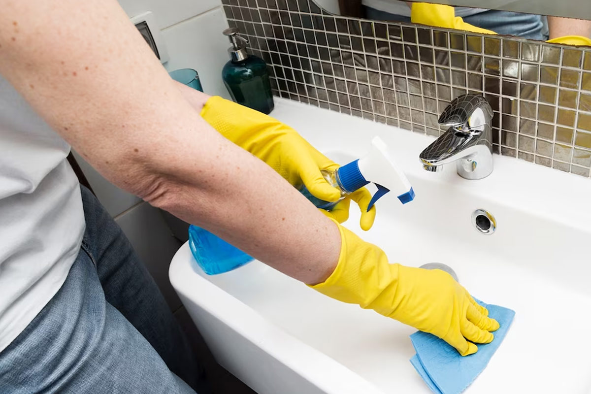 how to clean wash basin  in hindi