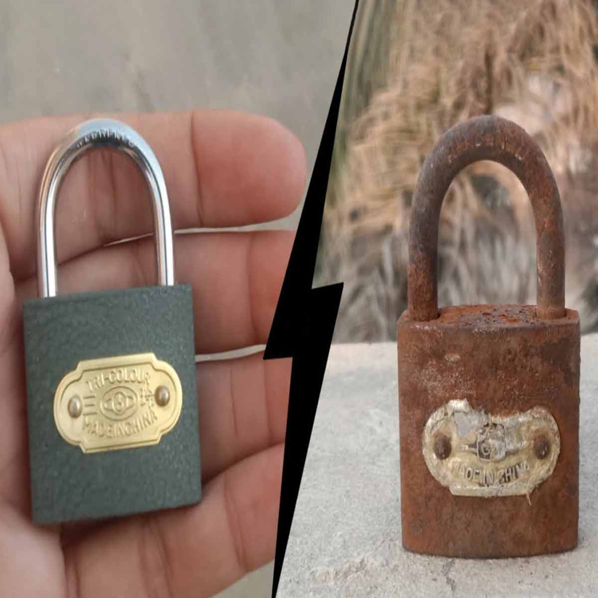 how to get rid of rust from lock during monsoon at home