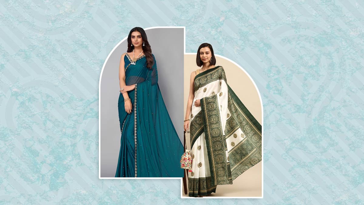 Buy online Cream Printed Saree With Blouse from ethnic wear for Women by  Shivansh Creation for ₹1299 at 35% off | 2024 Limeroad.com