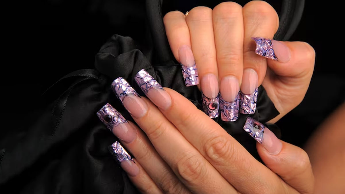 Golden nail art💅 design Bridal nail extension 💅👰 - YouTube