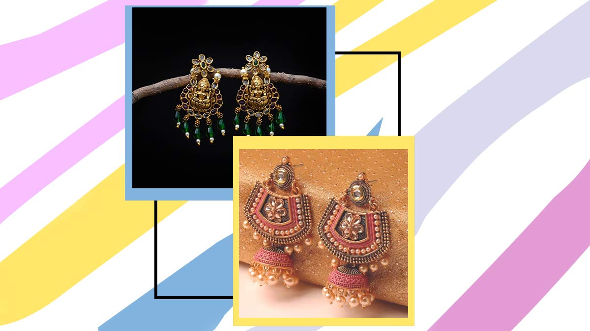 Buy Peacock Design Jhumka Earrings Daily Use Kammal for Girls
