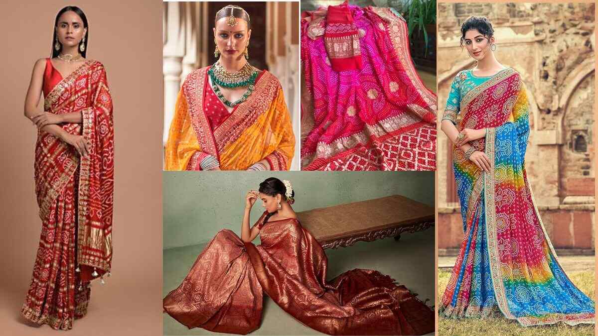 How To Wear a Bandhani Saree? 20 Best Bandhej Saree Designs | Saree, Saree  designs, Bandhani saree