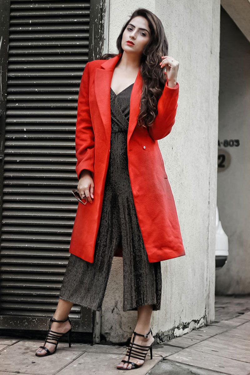 Dress style with long coat