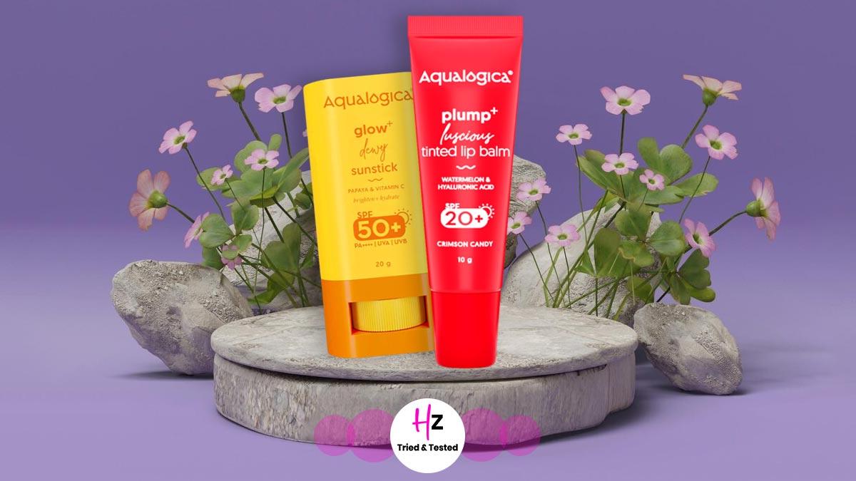 HZ Tried & Tested: Aqualogica Tinted Lip Balm And  Glow And Dewy Sunstick 