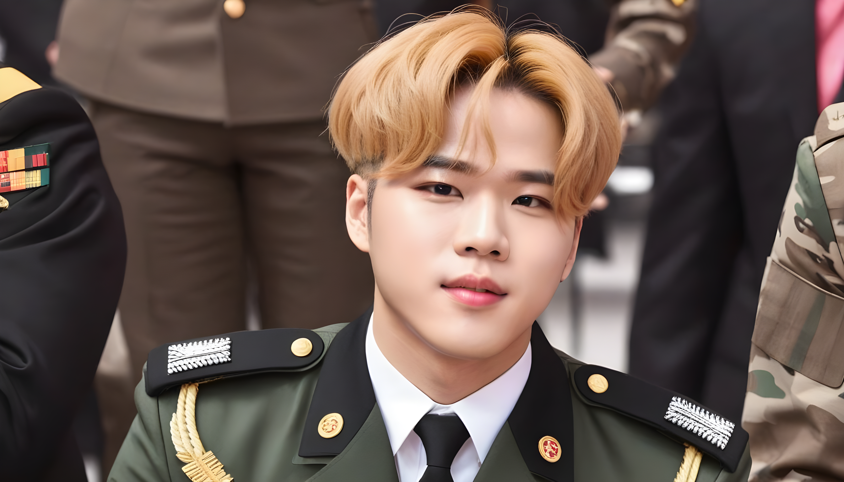 bts member jimin in army uniform 