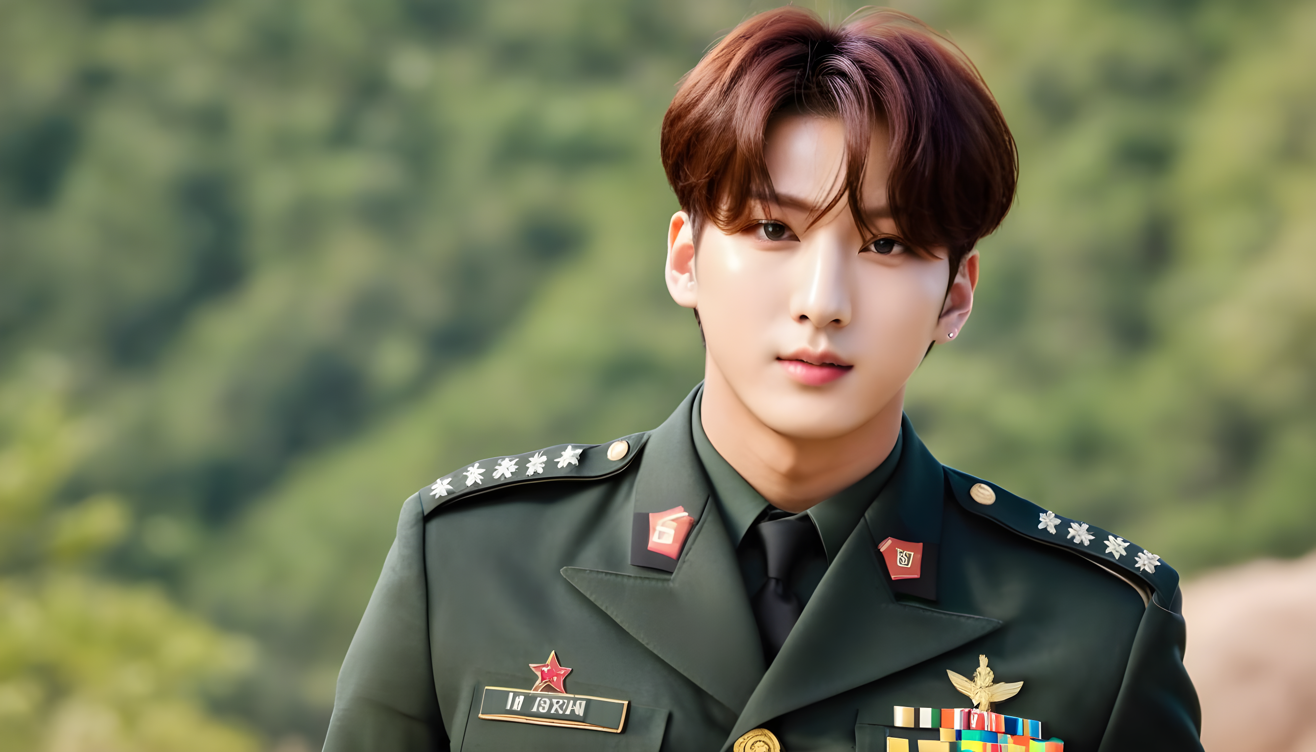bts member jungkook in army uniform 