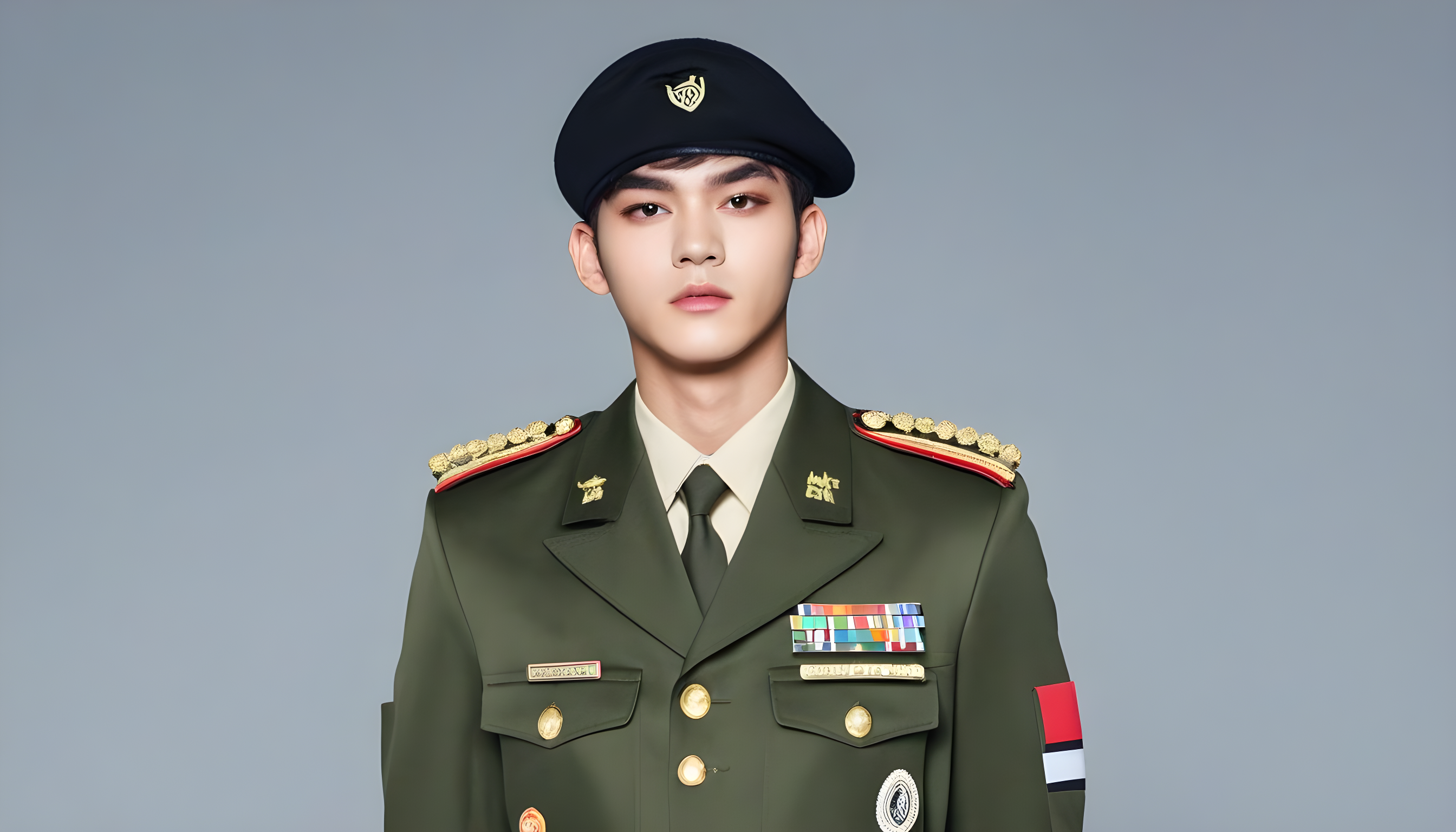 bts member v in army uniform 