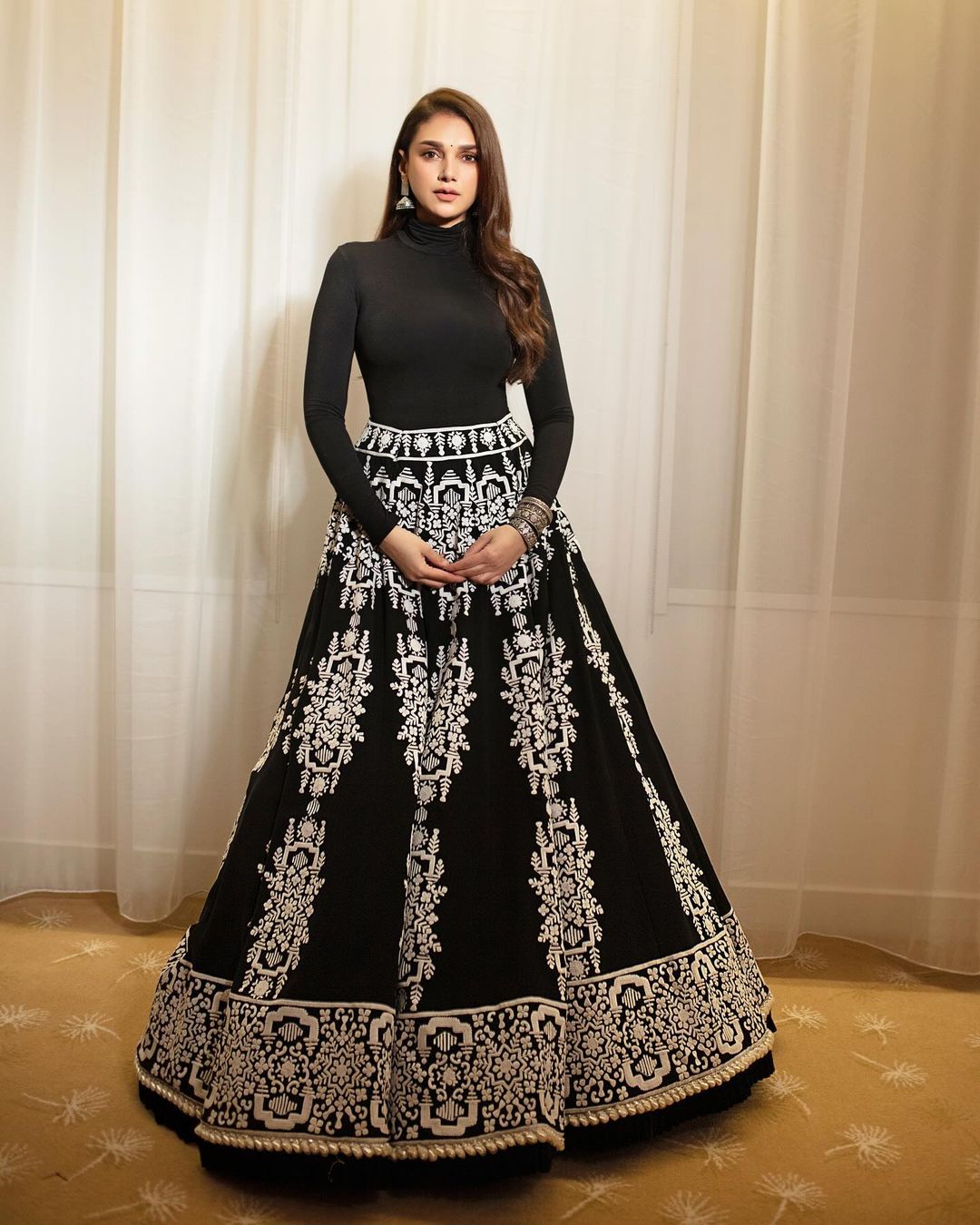 classy black lehenga
