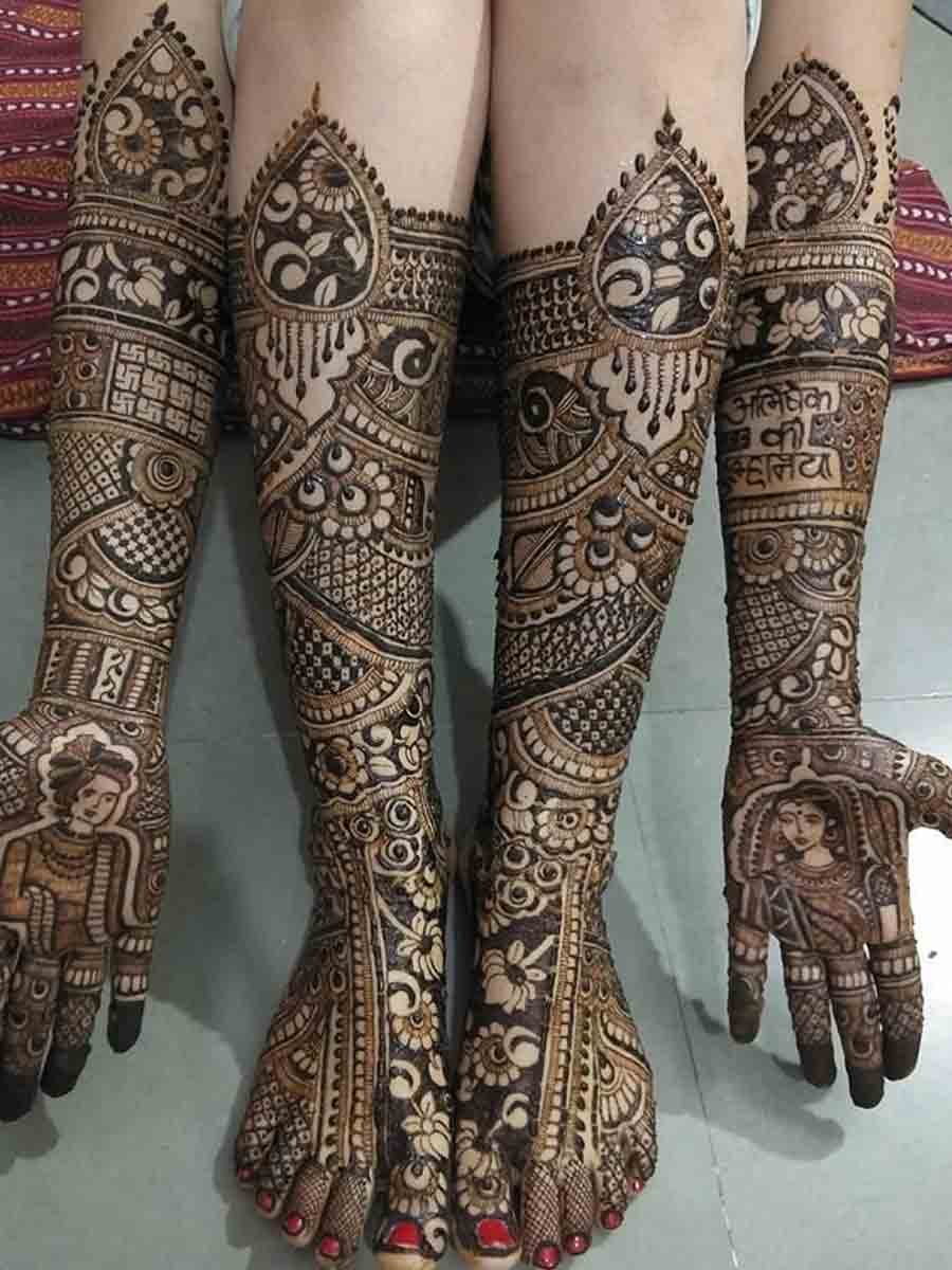 dulha dulhan mehndi designs