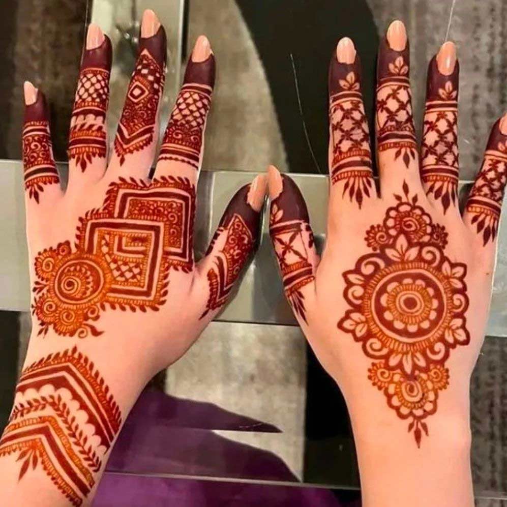 easy square mehndi design