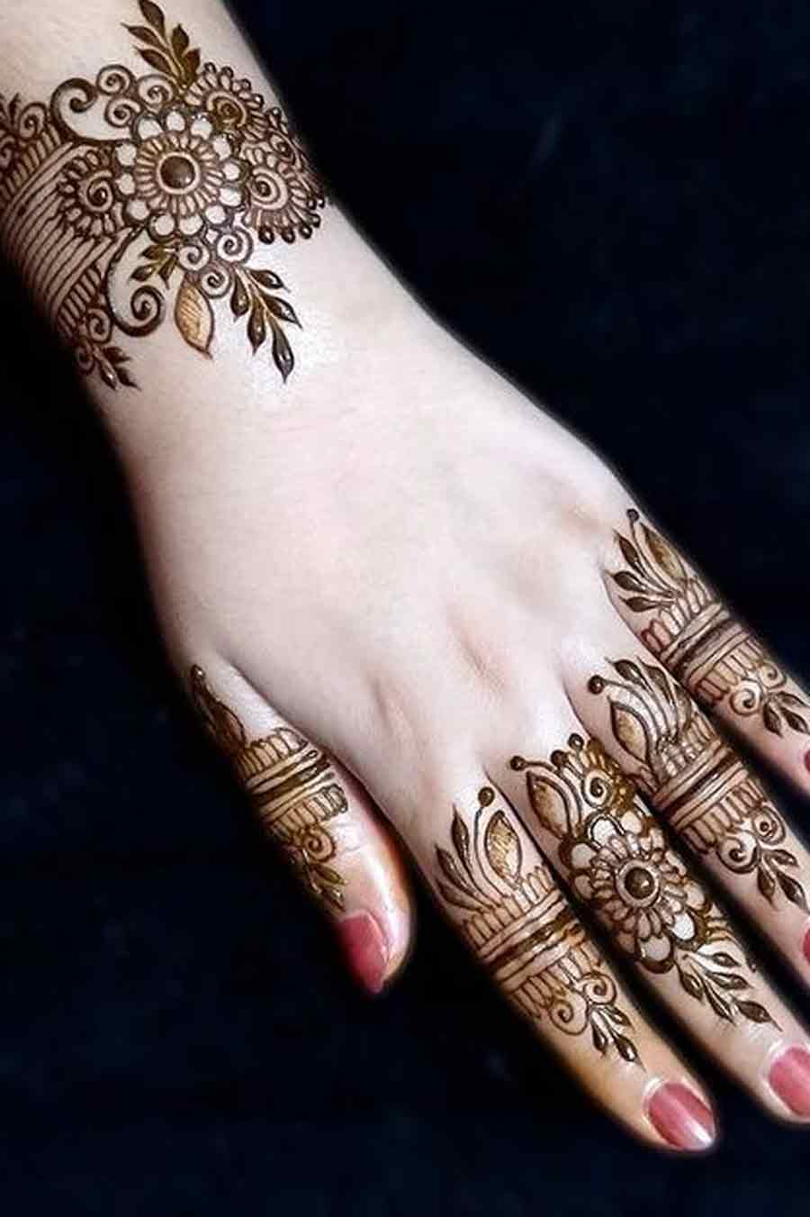 mehndi finger designs easy,