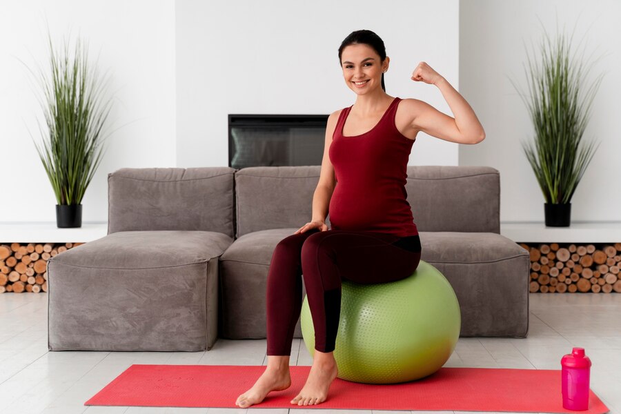pregnant woman exercising get rid of constipation