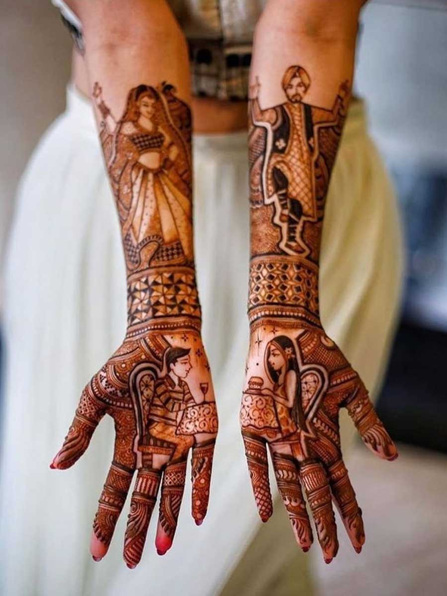 quick full hand face mehndi