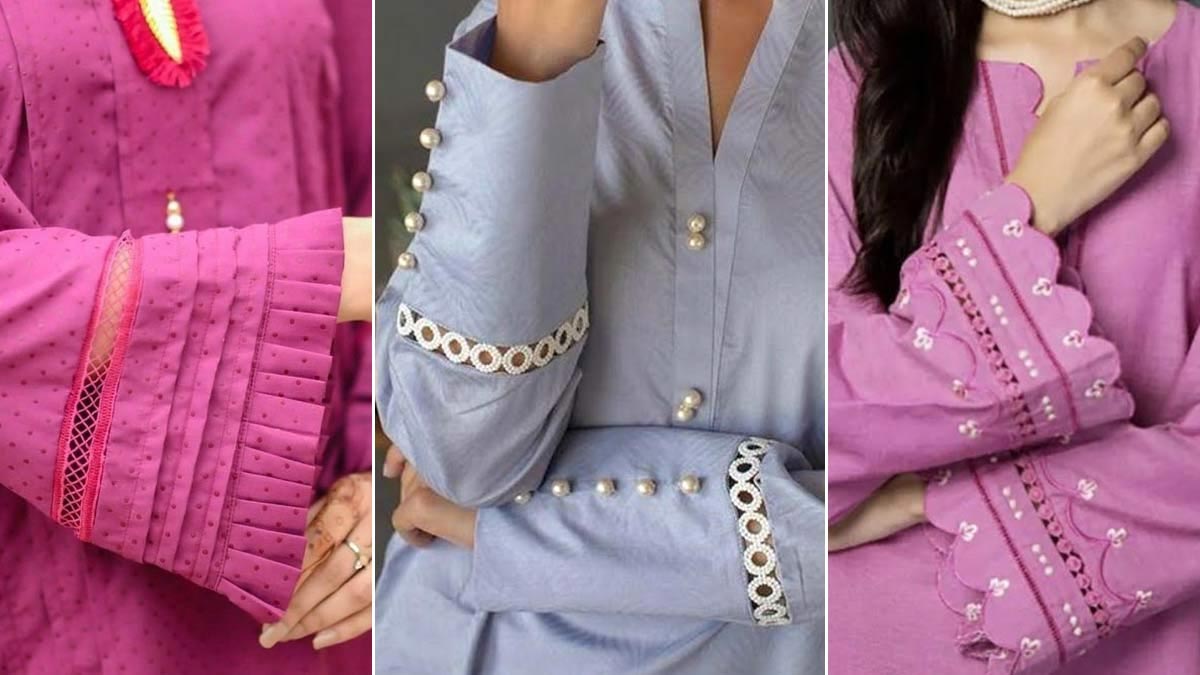 latest unique trendy sleeves design/ half sleeves design/ short sleevs for  kurti/ button dori sleeve - YouTube